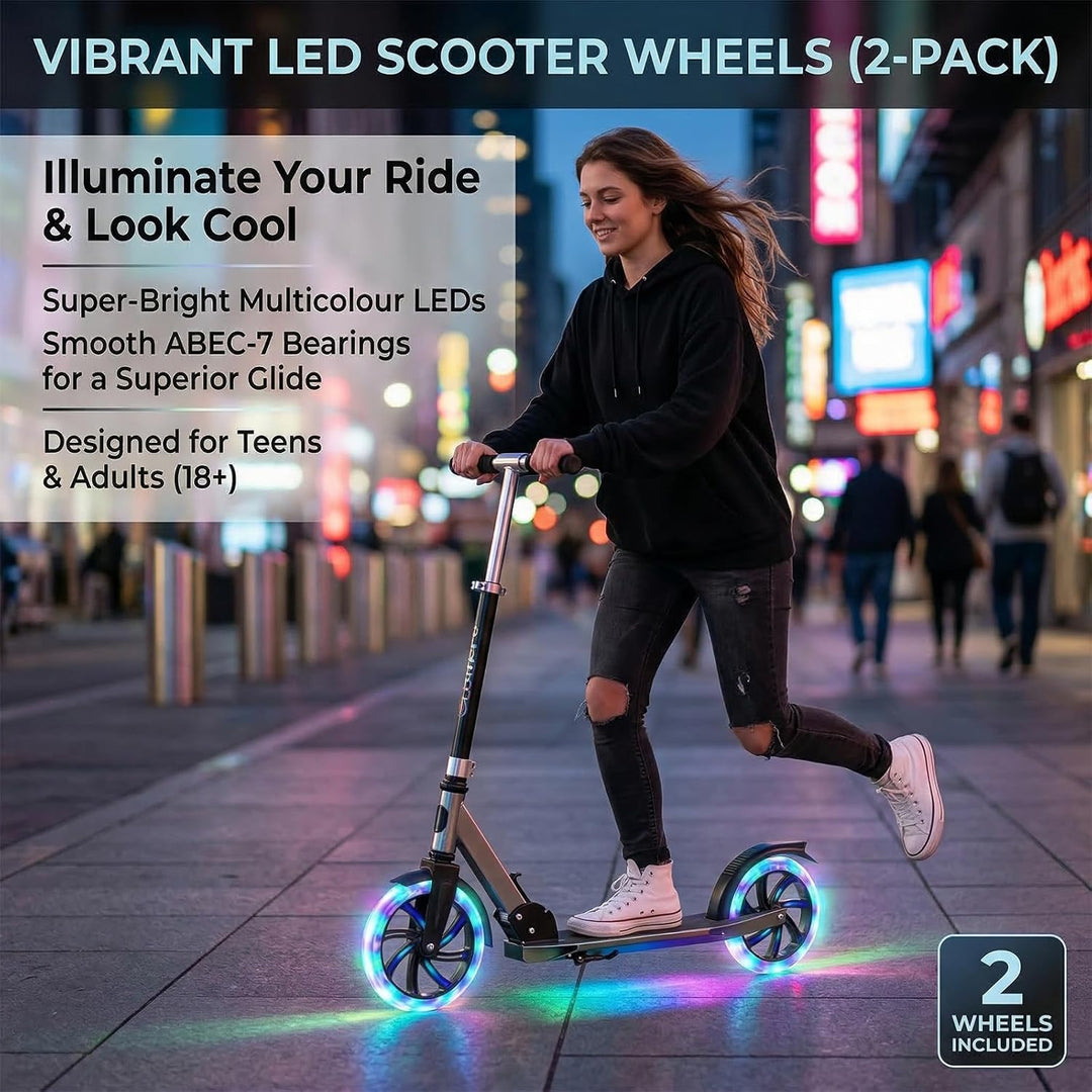 2 Stück 200mm Scooter Rollen, 200x40mm Leuchtende Stunt Scooter Rollen mit ABEC-9 Kugellager, Cityro