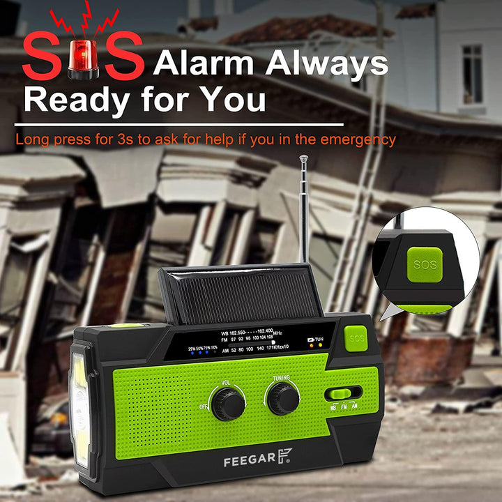 Notfall Solar Radio Feegar Oze 2 Pro Handkurbel Radio für Notsituationen, Wetterradio AM/FM tragbare