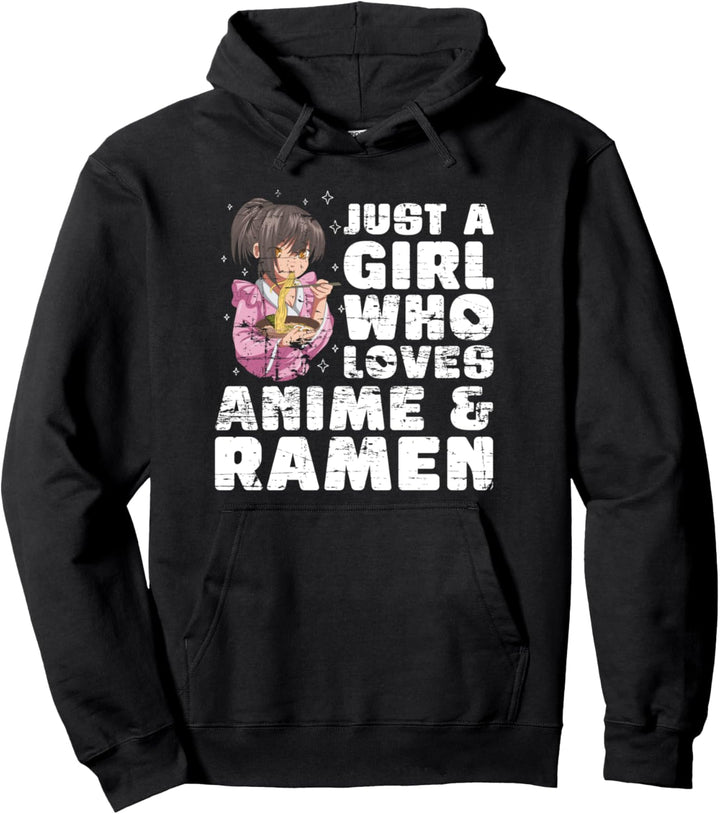 Nur ein Mädchen das Anime und Ramen liebt Otaku Anime Pullover Hoodie