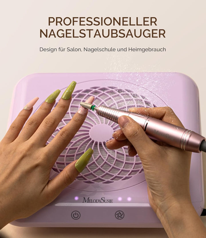 MelodySusie Professioneller Nagelstaubsauger 4500 U/MIN Starker Vakuum Ventilator Staubabsaugung für