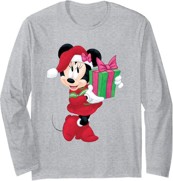 Disney Minnie Mouse Holiday Present Graphic Langarmshirt