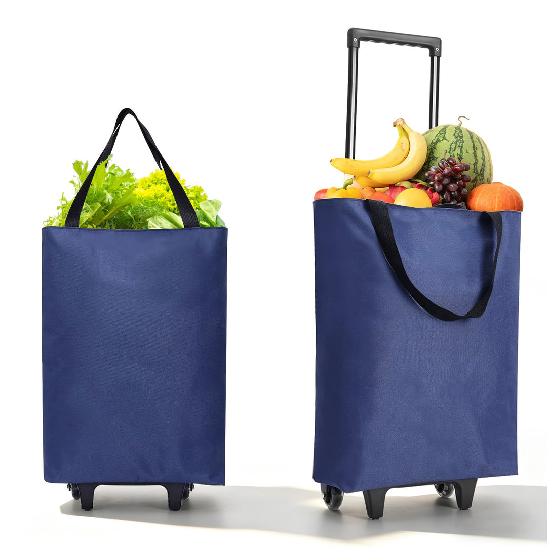 Chingcoo 2-in-1 Einkaufstrolley Klappbar 30L Gross – Leichter Shopping Trolley auf Rollen mit Tasche