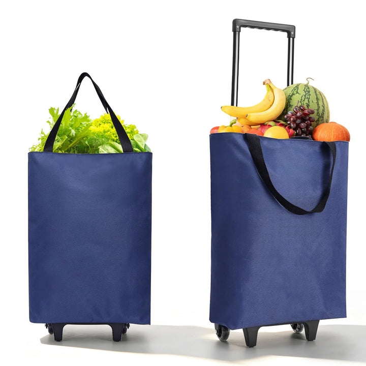 Chingcoo 2-in-1 Einkaufstrolley Klappbar 30L Gross – Leichter Shopping Trolley auf Rollen mit Tasche