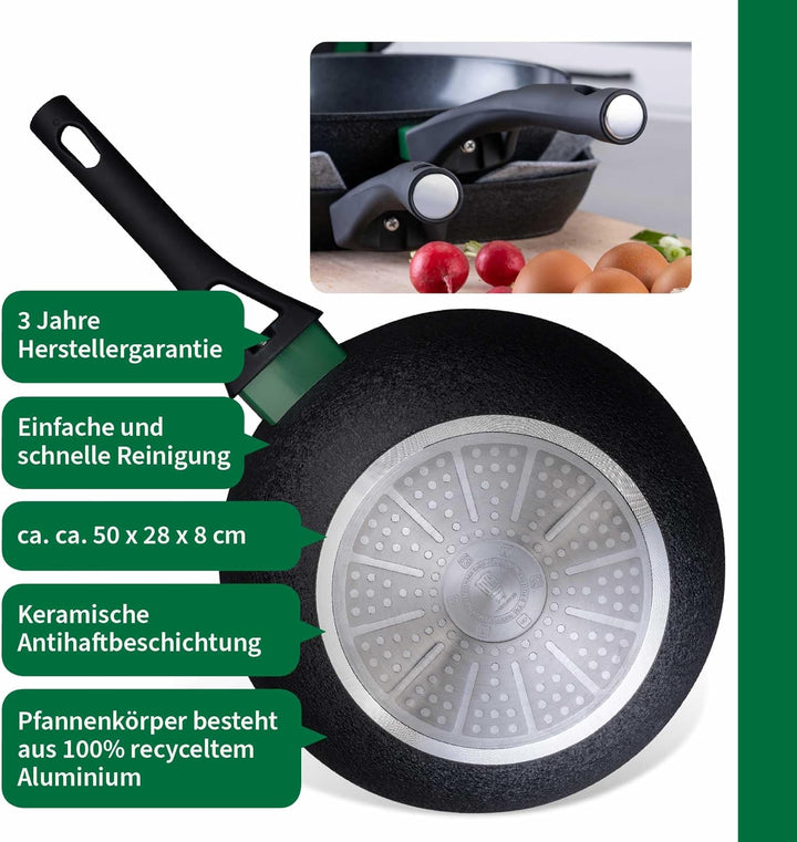 FACKELMANN Chefkoch trifft Keramik-Wokpfanne Hamburg Ø 28 cm – Hochwertige Antihaftbeschichtung, Erg