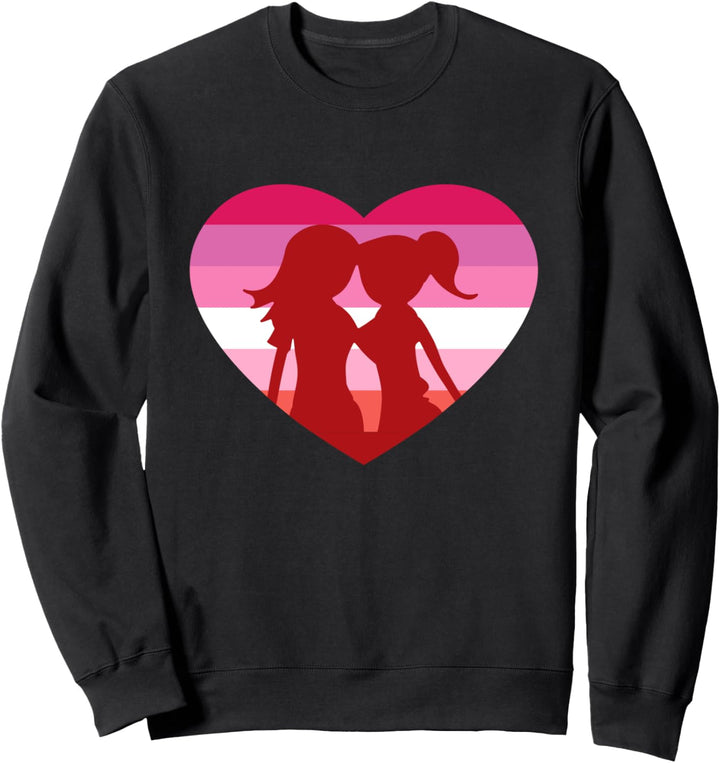Lesbisches Liebespaar LGBT Pride Fahne Liebe Herz Outfits Sweatshirt