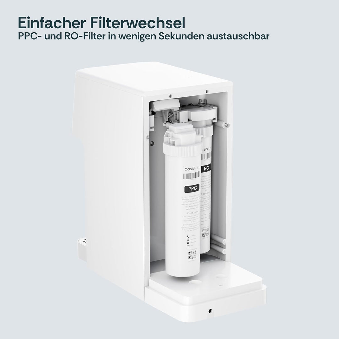 Flex Osmoseanlage Trinkwasser Auftisch | Umkehrosmoseanlage mit 6L Wassertank | Heisswasserspender |