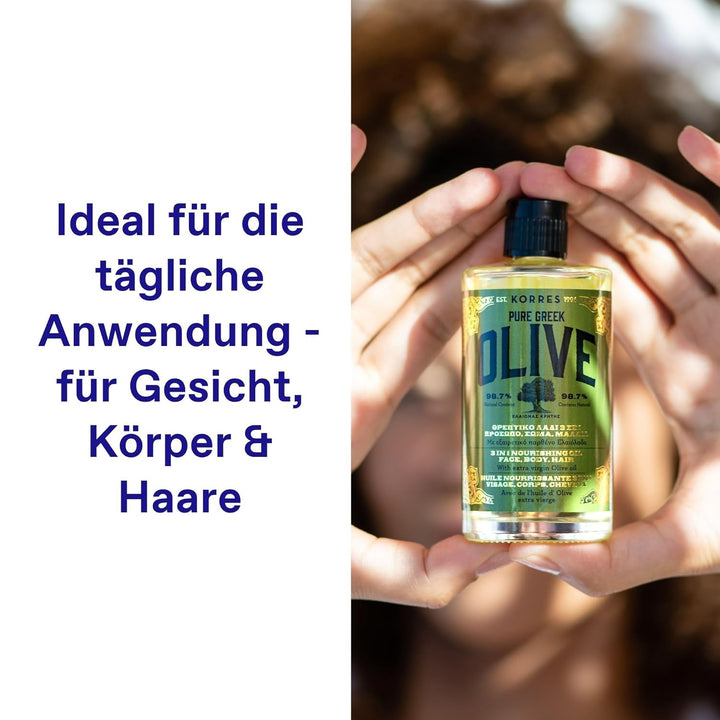 KORRES Olive Nährendes 3in1 Öl für intensive Feuchtigkeit, dermatologisch getestet, vegan, 100 ml