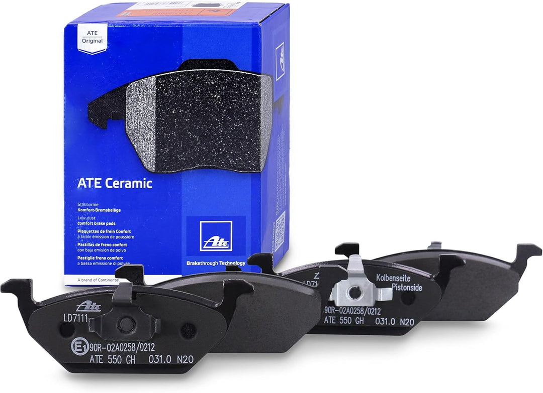 ATE Bremsenset Vorderachse inkl. Bremsscheiben vorne Ø 256 mm belüftet und Ceramic Bremsbeläge vorne
