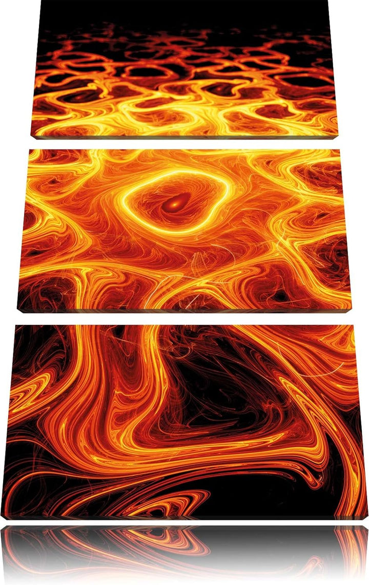 Pixxprint Leuchtende Lava Muster als Leinwandbild/Grösse: 3 Teilig (120x80) cm/Wandbild/Kunstdruck/f