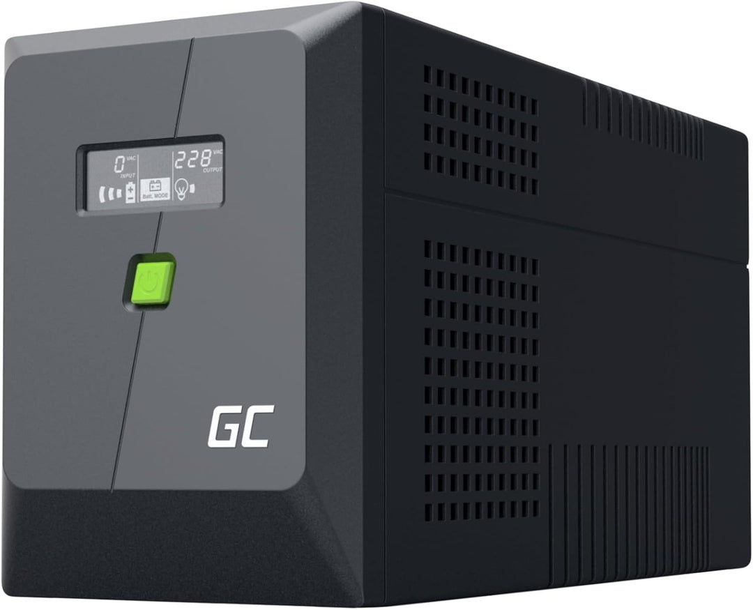 Greencell UPS 1500VA 1050W PowerProof mit LCD-Display – USV mit Reiner Sinuswelle, zuverlässiger Str
