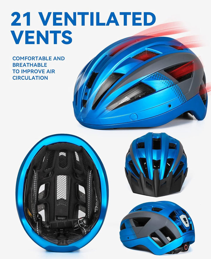 FUNWICT Fahrradhelm mit Visier für Herren Damen, Leichte Fahrradhelm mit Magnetischem Brille und USB