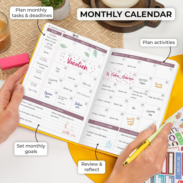 Clever Fox Planner 2. Auflage - Farbenfroher Planer für Wöchentliche und Monatliche Ziele, Zeitmanag