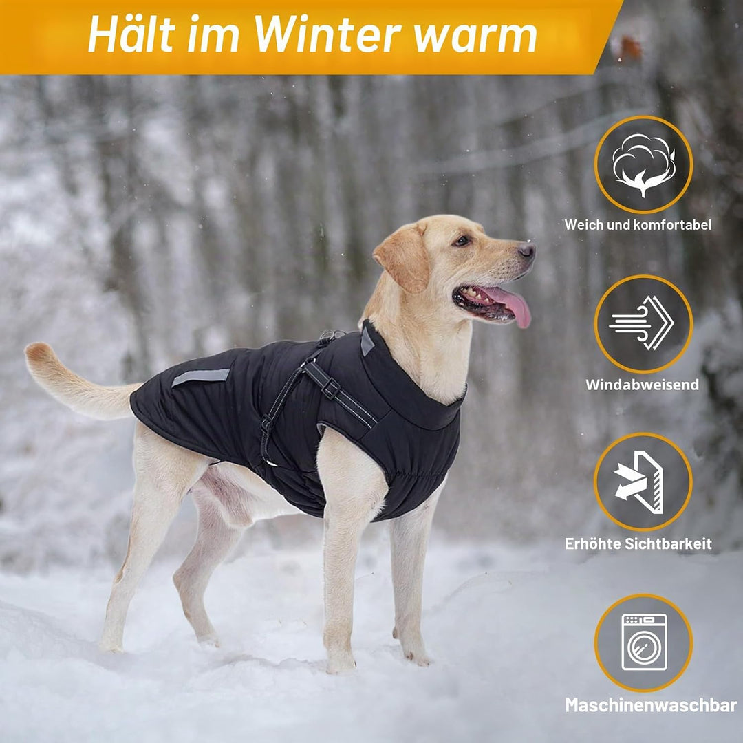 Hundemantel, Winter Hundejacke Wasserdicht Winddichte mit bauchschutz, Outdoor Hunde Wintermantel Hu