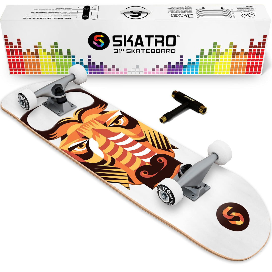 SKATRO - Pro Skateboard, 78,7 cm, komplettes Skateboard, Alter: Erwachsene, Jungen, Mädchen, Anfänge