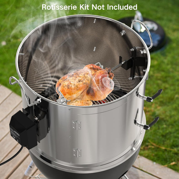 Onlyfire BRK-6115 Edelstahl Räucherkammer Mittelkochsystem für Weber 47 cm Kugel-Holzkohlegrill (Rin