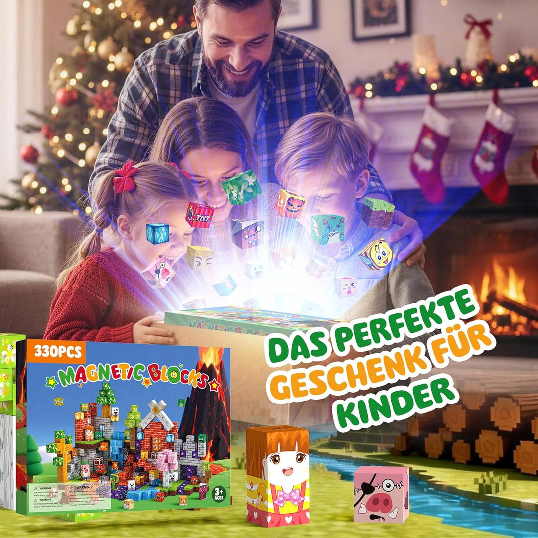 Magnetische Bausteine 330 PCS 2CM Magnetbausteine für Kinder ab 3 Jahre Magnetic Blocks, Spielzeug M