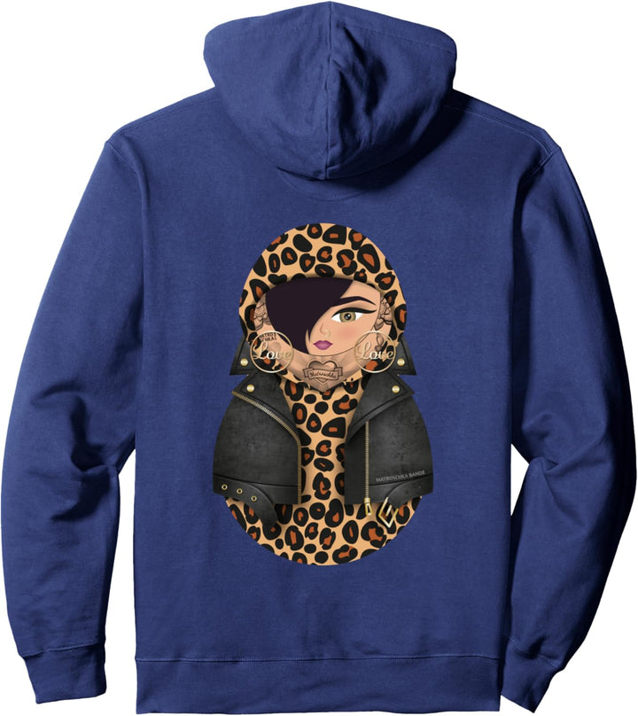Matroschka Katja / Rockabilly / Leoprint / Animal Print Pullover Hoodie