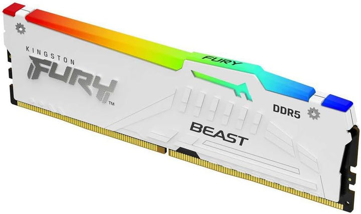 Kingston Fury Beast Weiss RGB XMP 16GB 5600MT/s DDR5 CL40 DIMM Desktop Gaming Speicher Einzelnes Mod