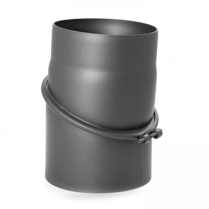 raik Rauchrohrbogen/Ofenrohrbogen drehbar 0-45° 2-teilig 120 mm Durchmesser ohne Reinigungsöffnung S