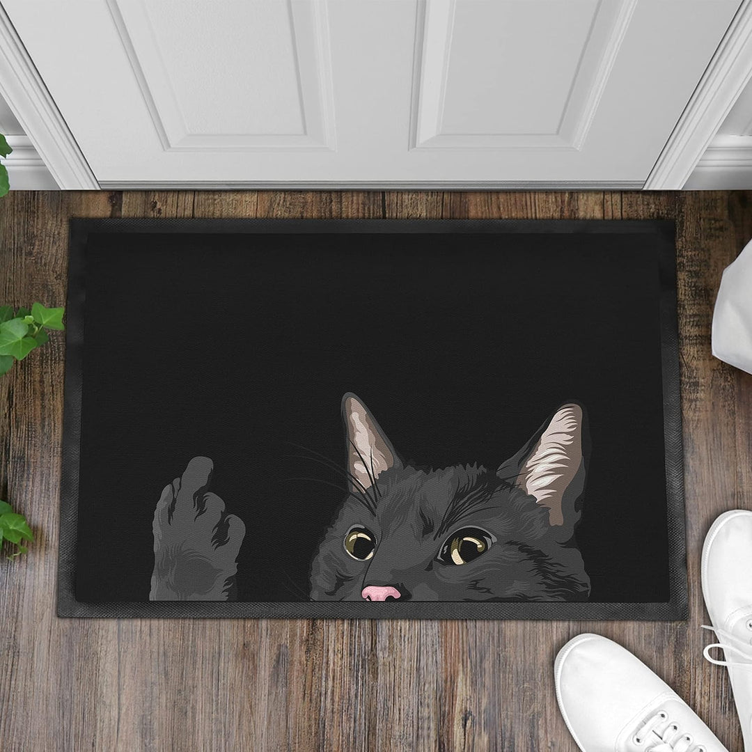 Trendation - Lustige Fussmatte Katze Geschenk Katzenbesitzerin Mittlerer Finger Freche Katze Frauen