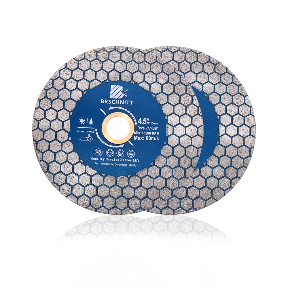 Diamant Trennscheibe 115mm - BRSCHNITT Doppelseitig zum Schneiden und Schleifen Granit Marmor Fliese