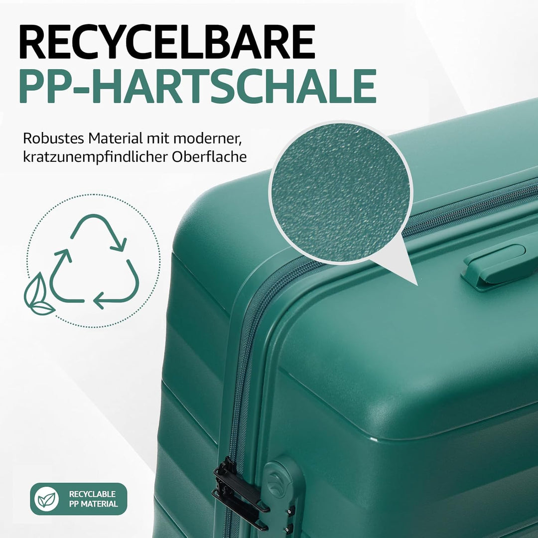 Mariner Koffer Set S+L - Recycelbare PP-Hartschale, vielseitig &amp; robust, leise Doppelrollen, charakt