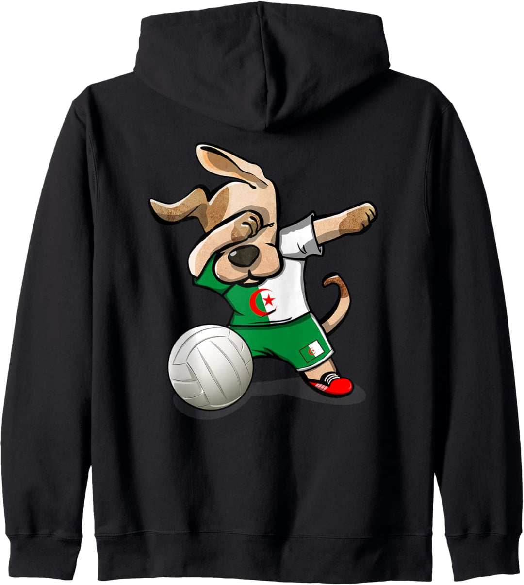 Tupfender Hund Algerien Volleyball - Algerische Flagge Sport Kapuzenjacke