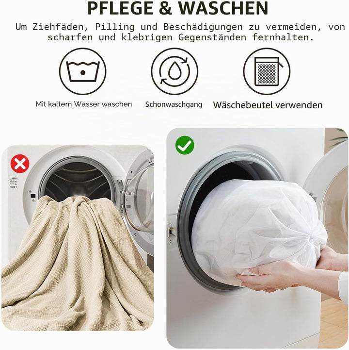 EMME Musselin-Decke Erwachsene, 100% Baumwolle, 230 x 230 cm Beige Sommer-Überwurf Decken für Couch,