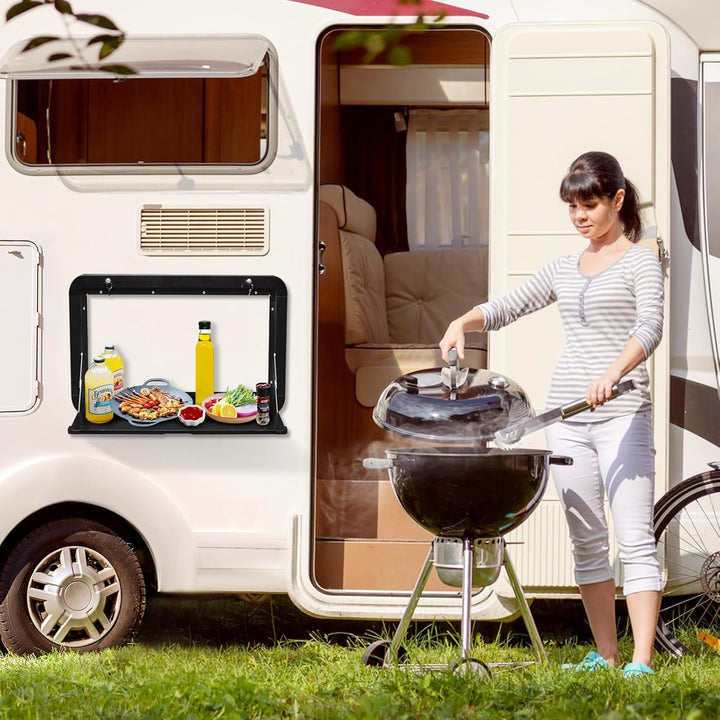 Klappbarer Picknicktisch für Wohnwagen, Wandmontage mit abschliessbarem Aluminium-Kit, ideal für den