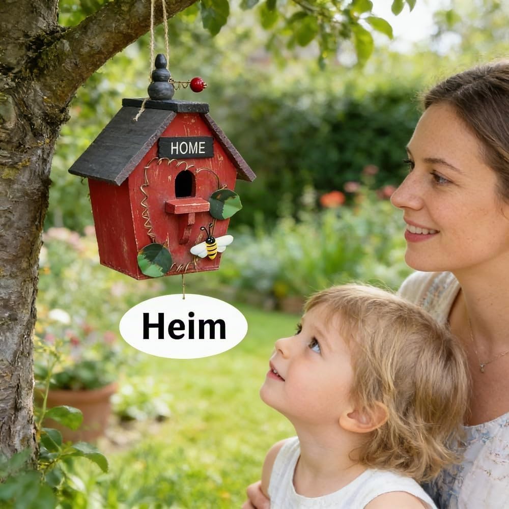 Nistkasten, dekoratives Vogelhäuschen, hängendes, farbenfrohes Vogelnest-Hängeornament. Geeignet für