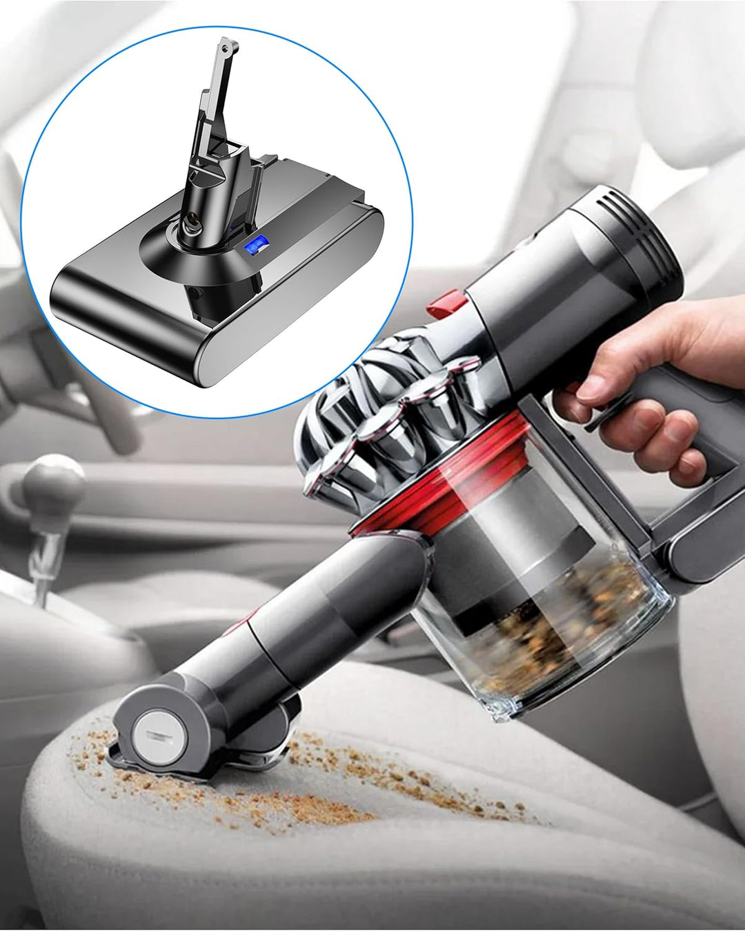 8000mAh V8 Akku für Dyson, Ersatzakku für Dyson SV10 Kompatibel mit V8 Absolute Animal Fluffy Motörh