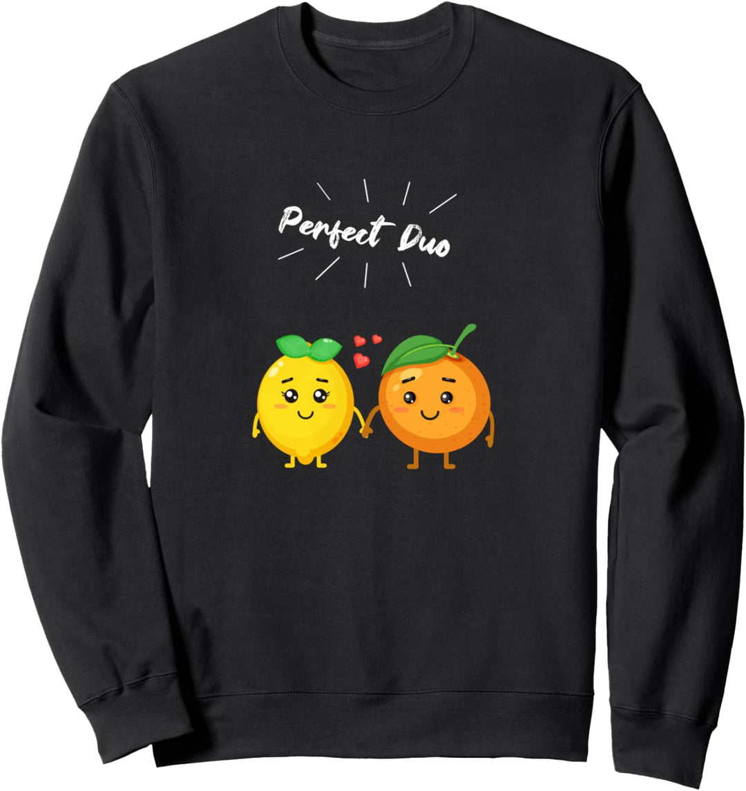 Orange & Zitrone Paar Geschenk für Veganer und Vegetarier Sweatshirt