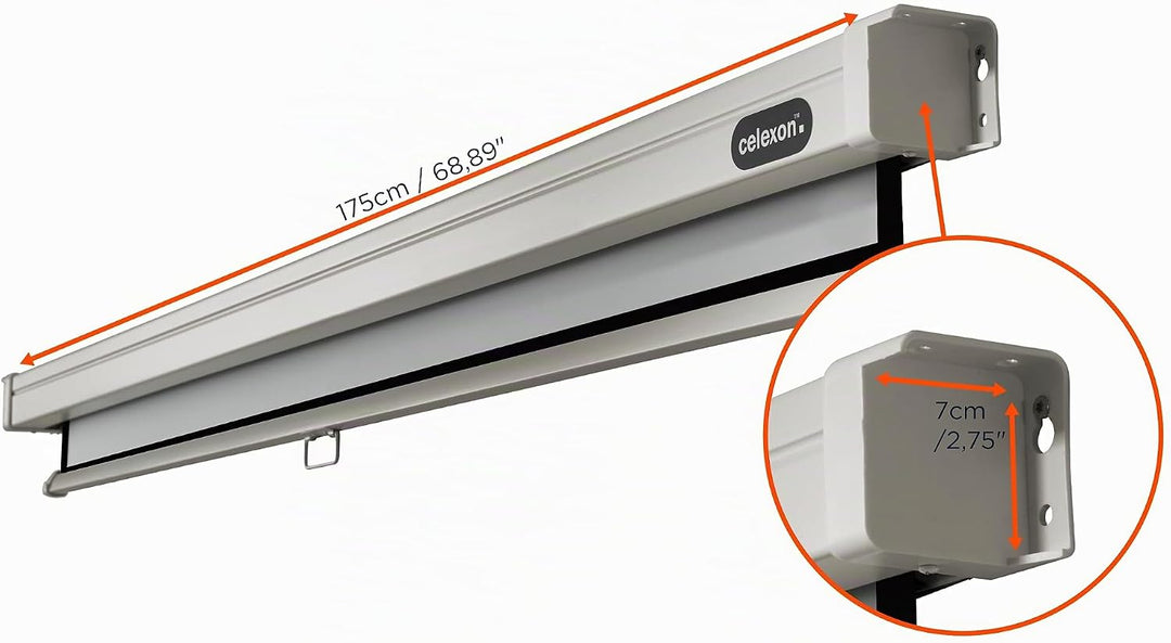 celexon Professional Rollo-Leinwand 75" | 160x120 cm 4:3 | manuell ausziehbare 4K, Full-HD Beamer-Le