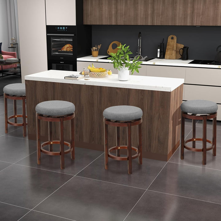 RELAX4LIFE 2er-Set Barhocker aus Holz, Moderner Sitzhocker mit drehbare Sitzfläcen, Stabile Barstühl