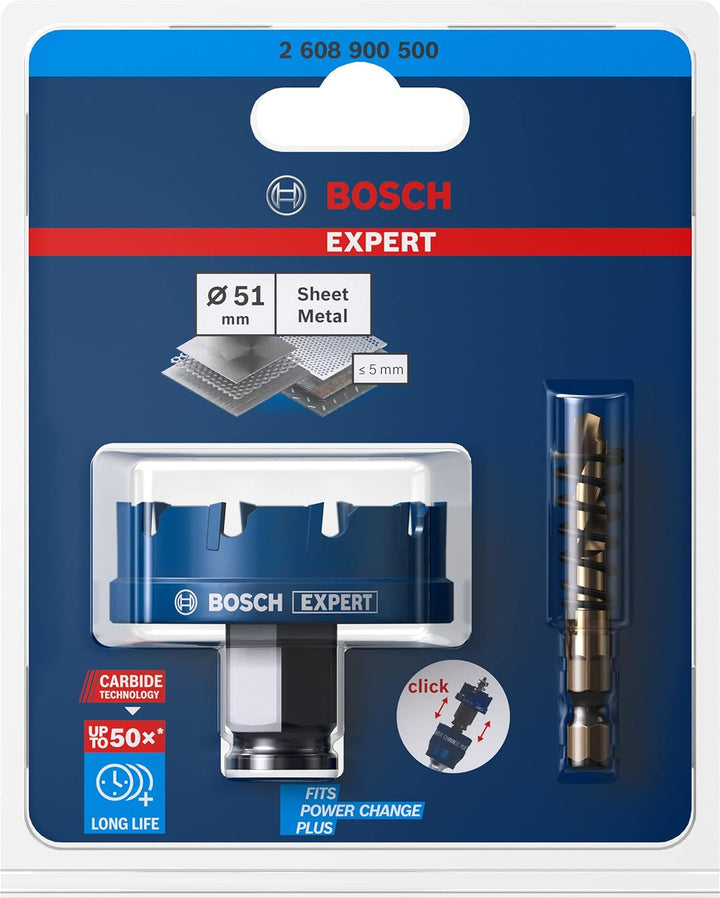 Bosch Accessories 1x Expert Sheet Metal Lochsäge (für Stahlbleche, Edelstahlbleche, Ø 51 mm, Zubehör