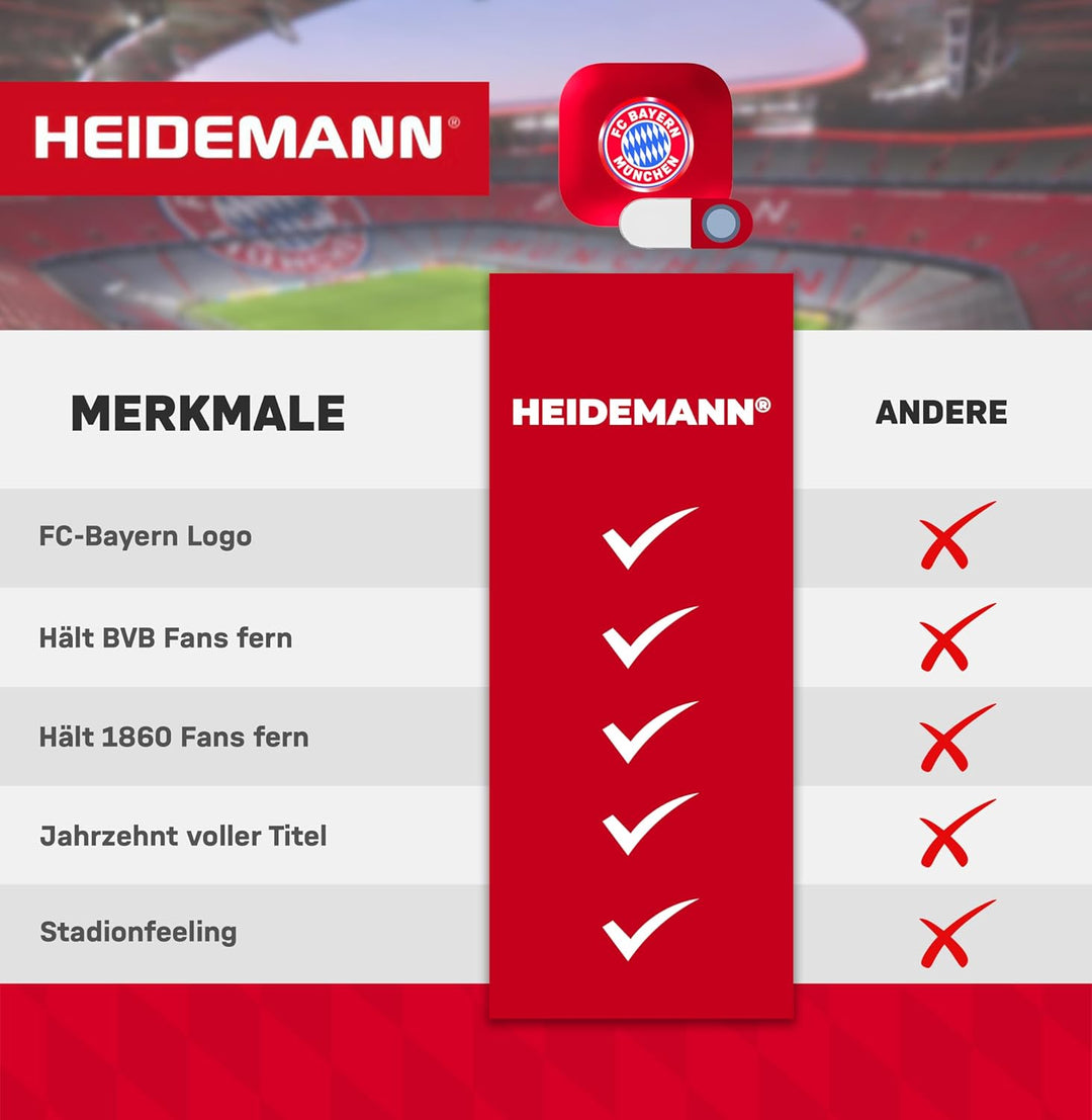 Heidemann Funkgong-Set FC Bayern München, Stern des Südens, FCB, bis 89 dB, wetterfest, inkl. Batter