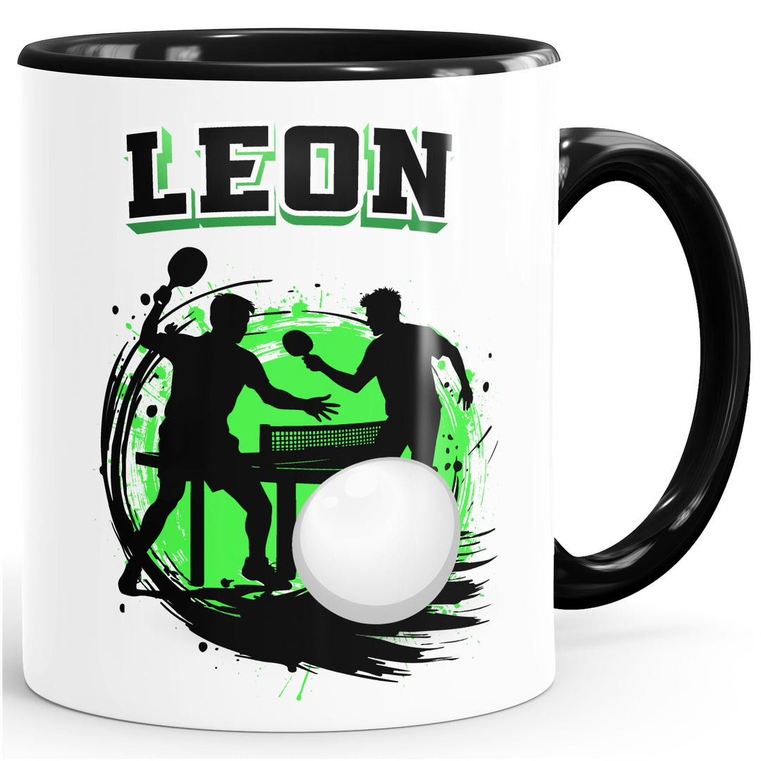 MoonWorks® Kindertasse Tischtennis Design Tasse Lieblingssport personalisiert mit Name Geschenkidee
