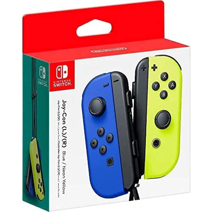 Nintendo Joy-Con 2er-Set, Blau/Neon-Gelb + Nintendo Switch Sports (inkl. Beingurt) - [Nintendo Switc