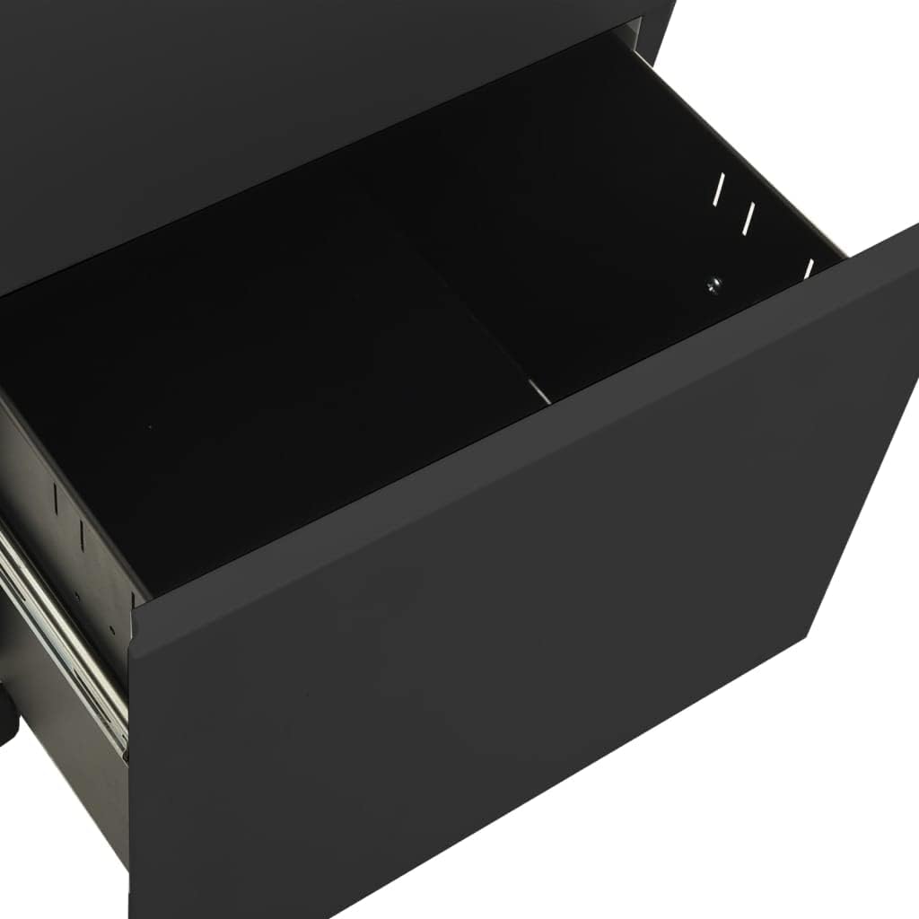 vidaXL Aktenschrank mit Rollen Rollcontainer Bürocontainer Schubladenschrank Büroschrank Stahlschran