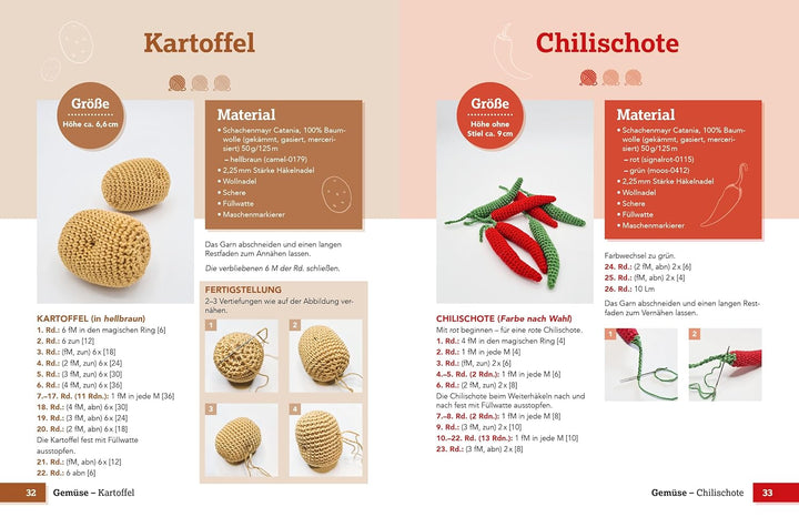 Häkel Köstlichkeiten - Amigurumis für Spielküche und Kaufladen: Buntes Obst und Gemüse mit einfachen