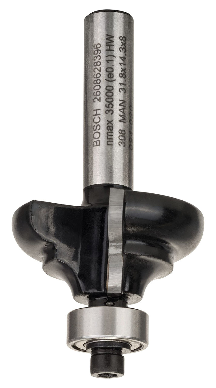Bosch Professional 1x Kantenformfräser Standard for Wood (für Holz, Radius 4.8mm, Breite 9.6mm, Arbe