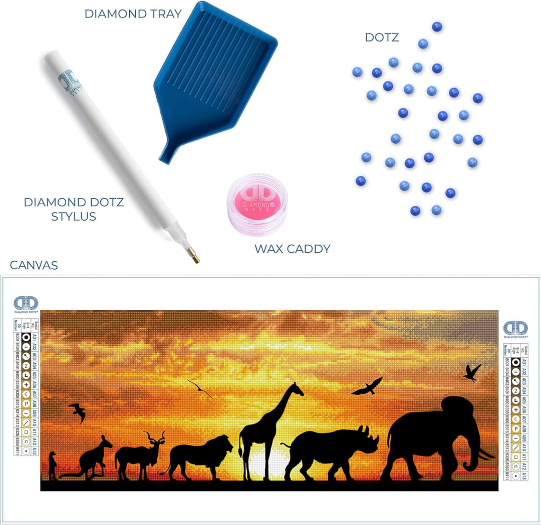 DIAMOND DOTZ DD9.055 - Original 5D Diamond Painting Set Afrika Himmel, Kreativset mit 18.910 Diamant