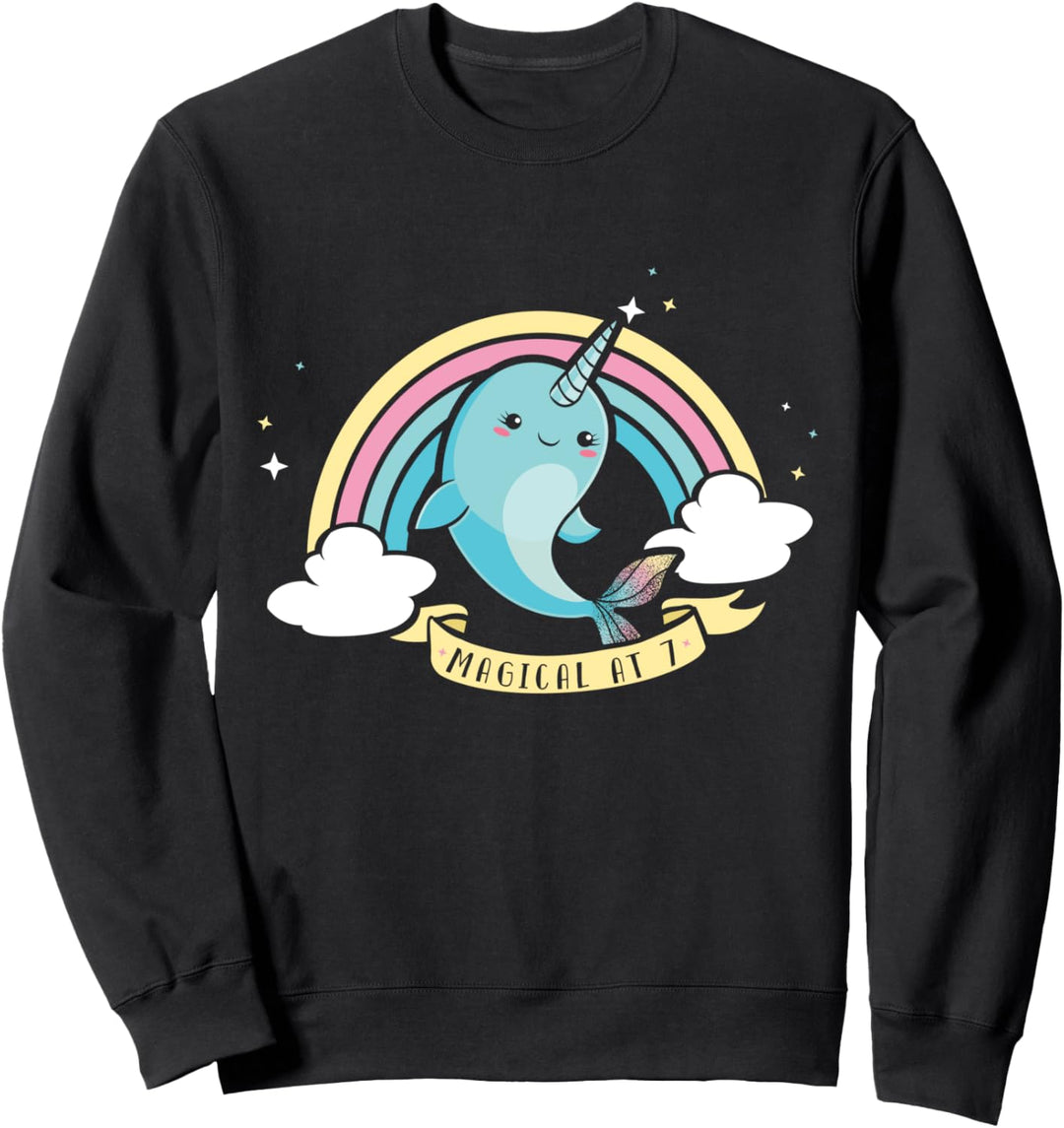 Narwal Geburtstag Design - 7. Geburtstag Kinder Sweatshirt