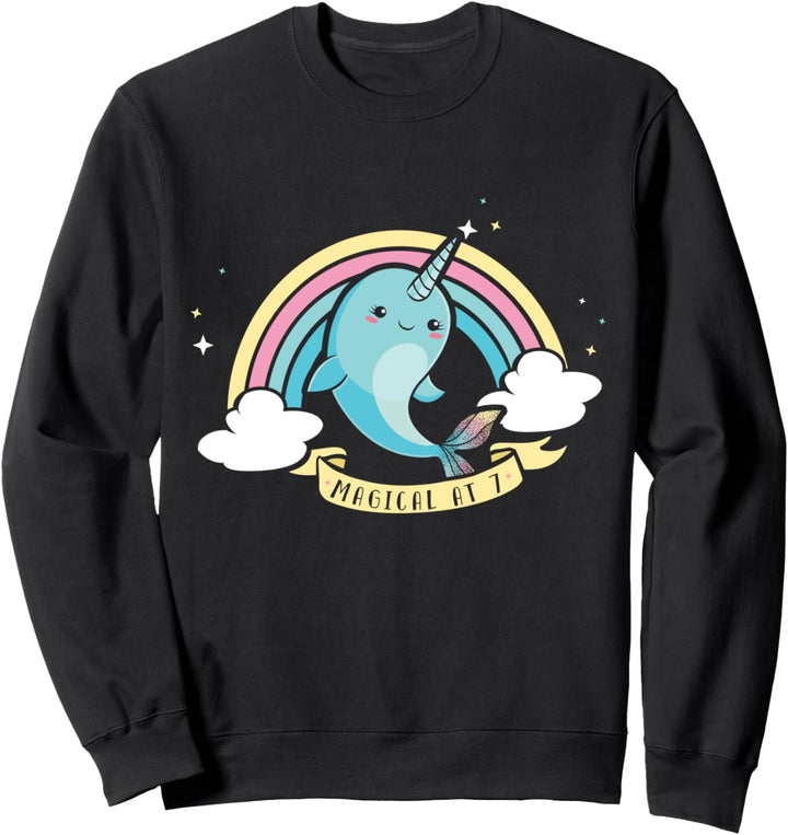 Narwal Geburtstag Design - 7. Geburtstag Kinder Sweatshirt