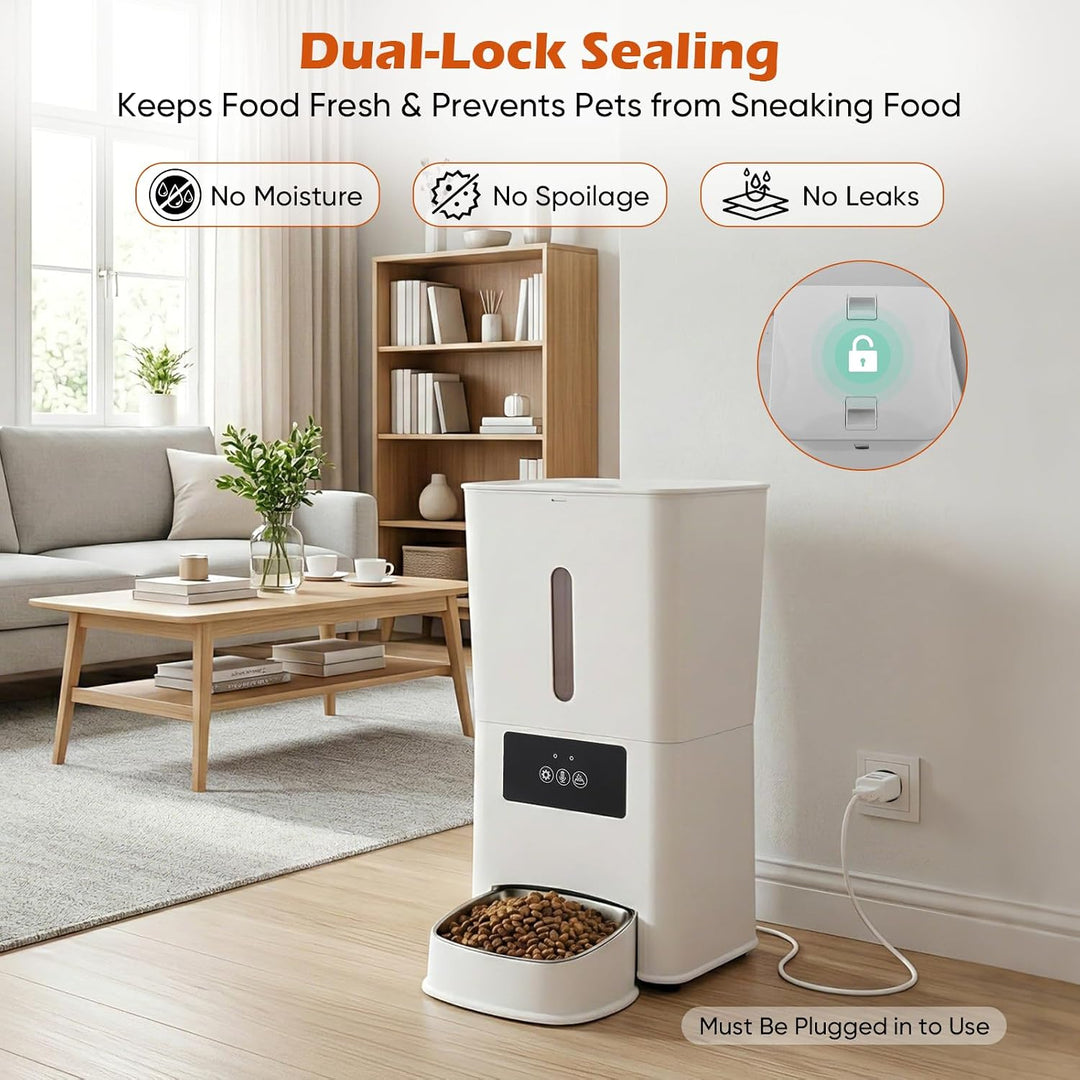 Futterautomat Katze 5L mit App Steuerung,15g Portionen für Katzen &amp; Hunde | Katzenfutter Automat mit