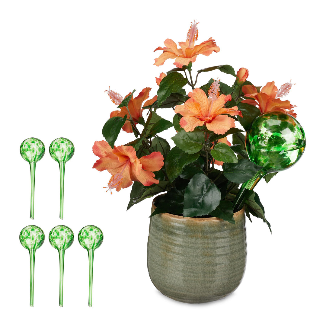 Relaxdays 12 x Bewässerungskugel, dosierte Pflanzen Bewässerung, Blumentopf, Giesshilfe Büro, Urlaub