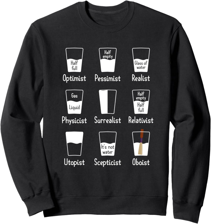 Oboist Optimist Pessimist Rohrblatt Musiker Geschenkidee Sweatshirt