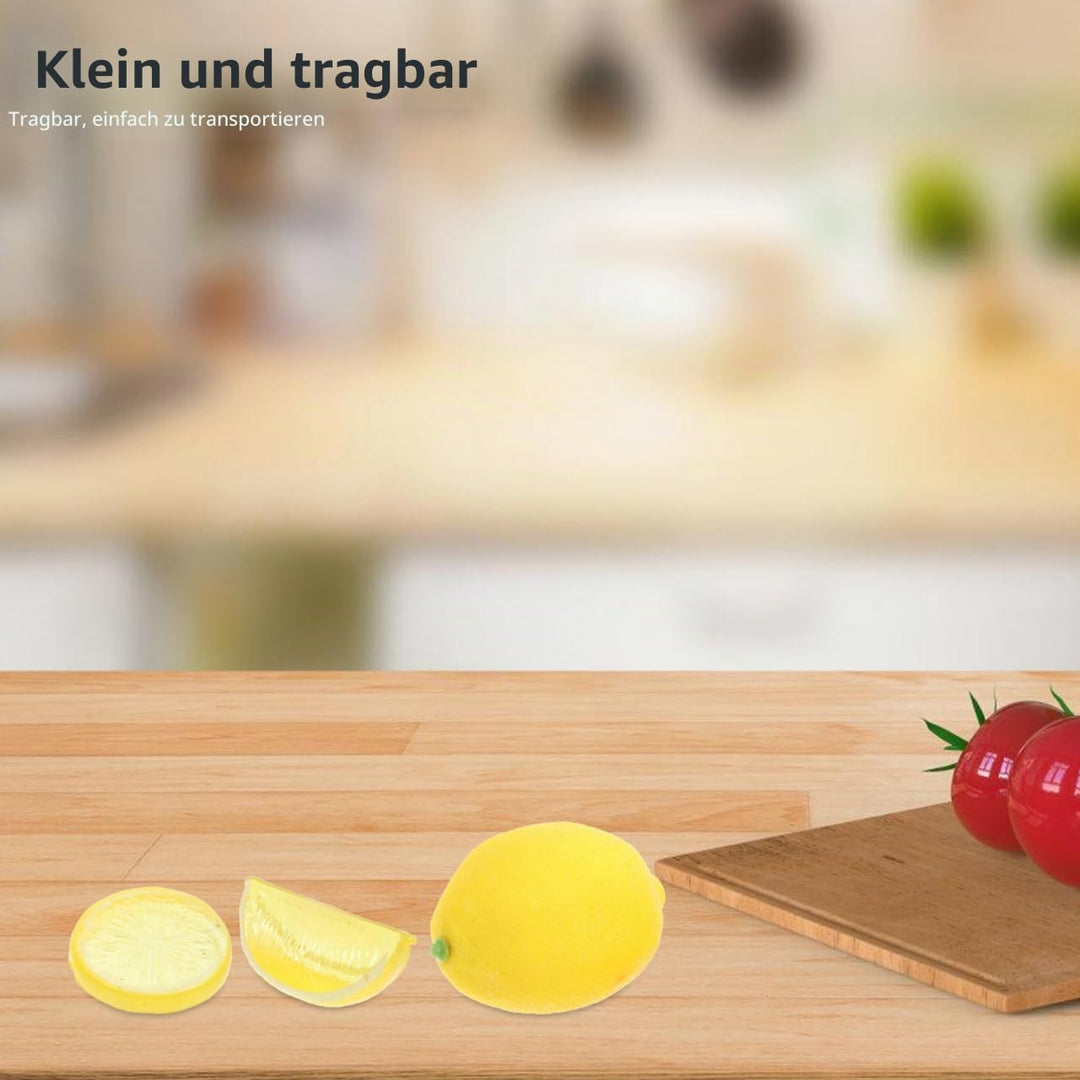 21 Stück Künstliche Zitronen und Scheiben: Deko Obst für Fotografie - Lebensechte Plastikfrüchte für