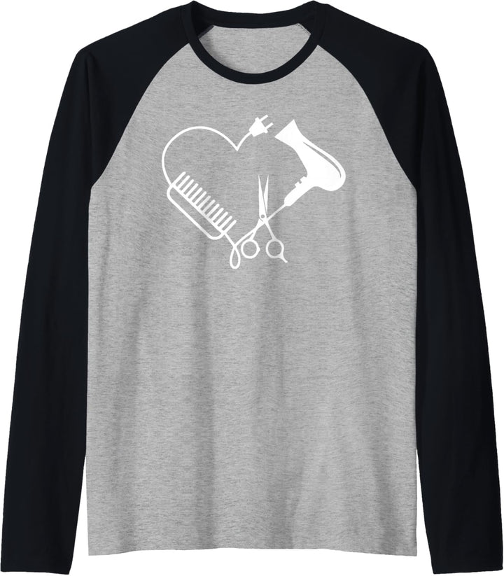 Friseurin Friseur Salon Barber Hairstylist Frisör Geschenk Raglan