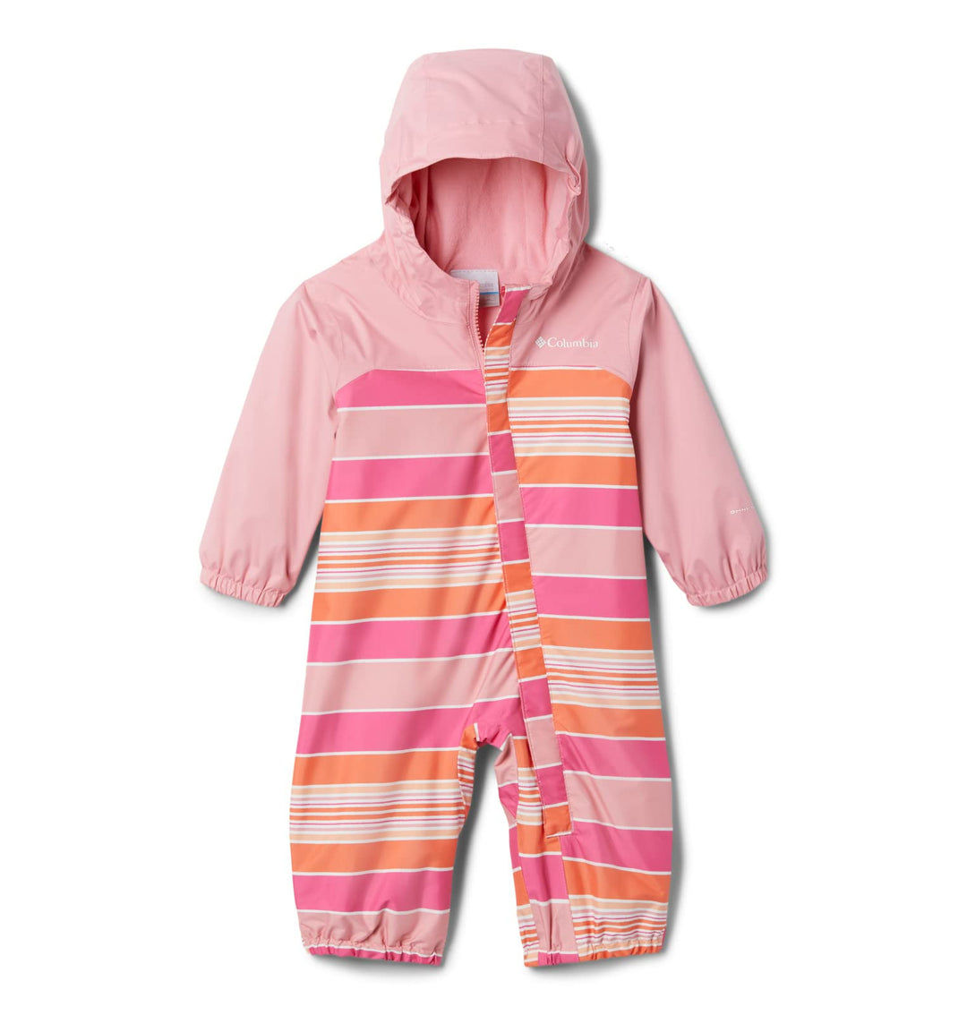 Columbia Unisex Regenanzug Baby, Critter Jitters II 0-3 Monate Wild Geranium Danby Stripe, Pink Orch